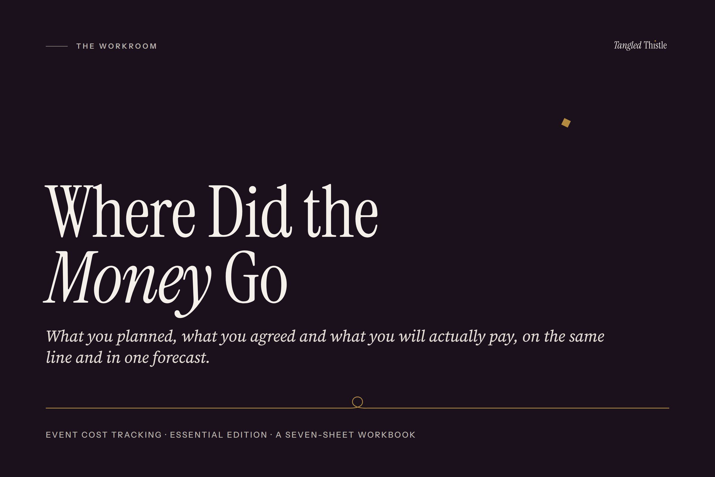 Where Did the Money Go, Essential Edition: what you planned, what you agreed and what you will actually pay, on the same line and in one forecast.